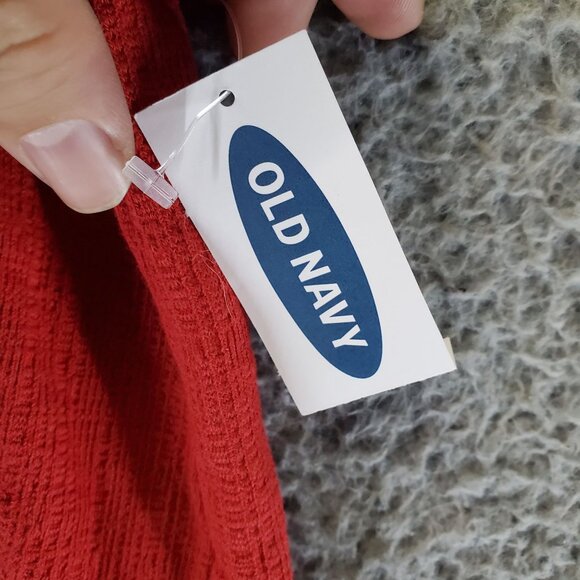 Old Navy Top Womens Small Red Sleeveless Button Front Tie Hem Lightweight - Picture 4 of 9